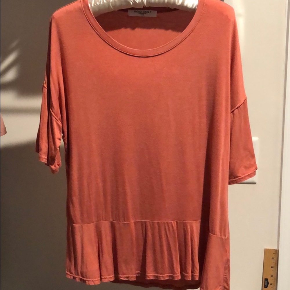 Red/pink blouse with peplum bottom